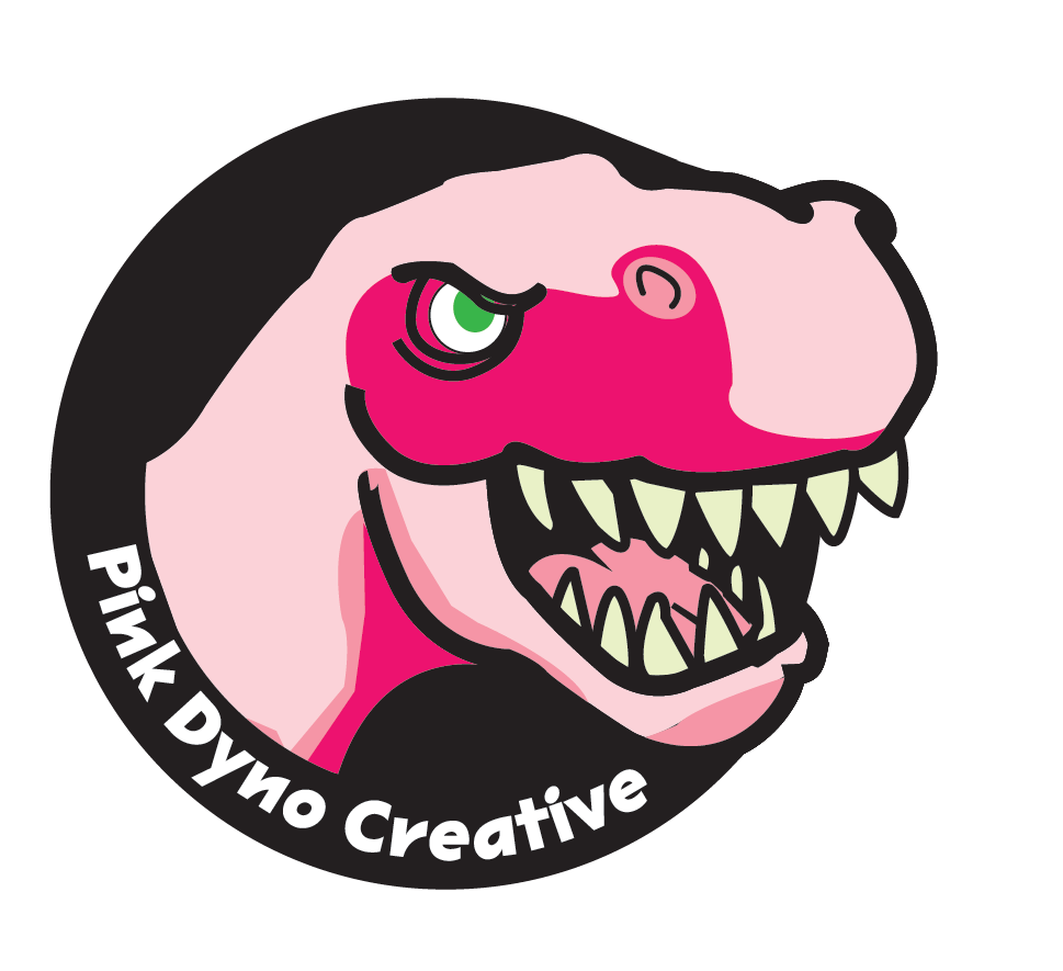 Pink Dyno Creative Logo - Pink Cartoon Dinosaur